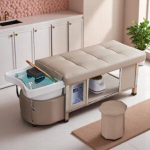 Head Spa Bed Komorebi, ceramic head spa basin and treatment table