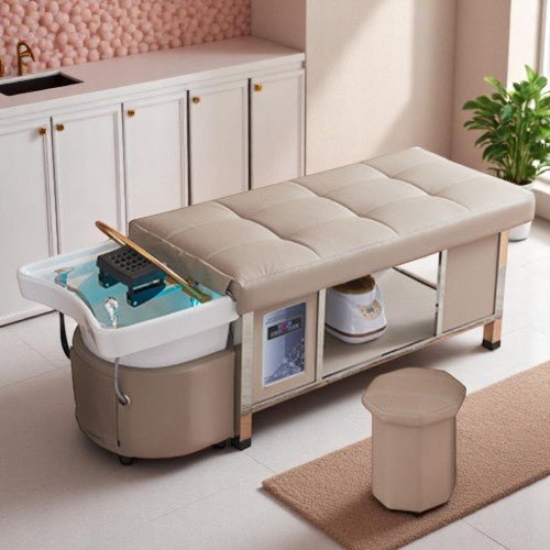 Head Spa Bed Komorebi, ceramic head spa basin and treatment table