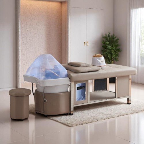 Head Spa Bed Komorebi, ceramic head spa basin and treatment table