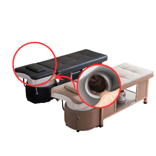 Head Spa Bed Komorebi, ceramic head spa basin and treatment table