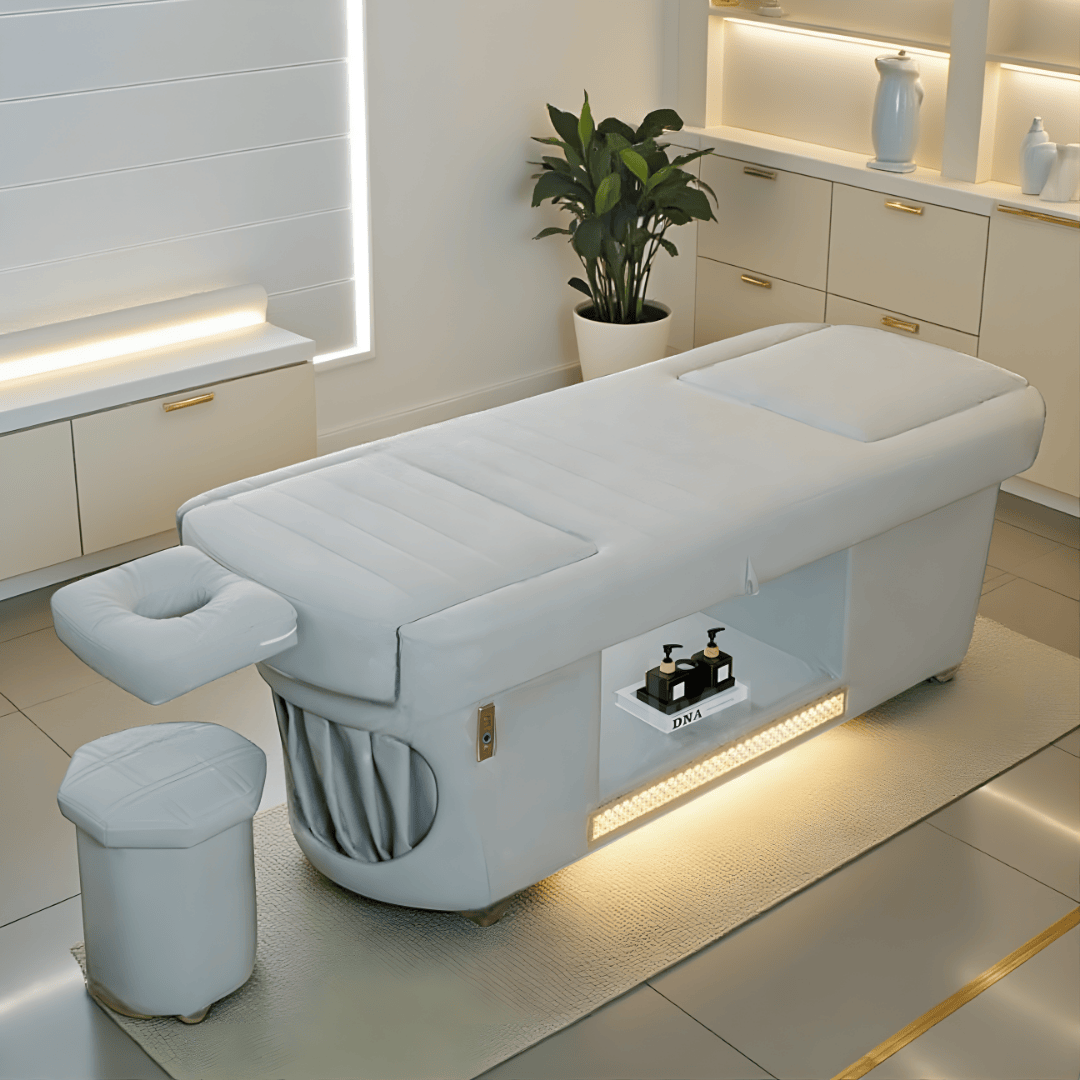 Rindo head spa table in a salon