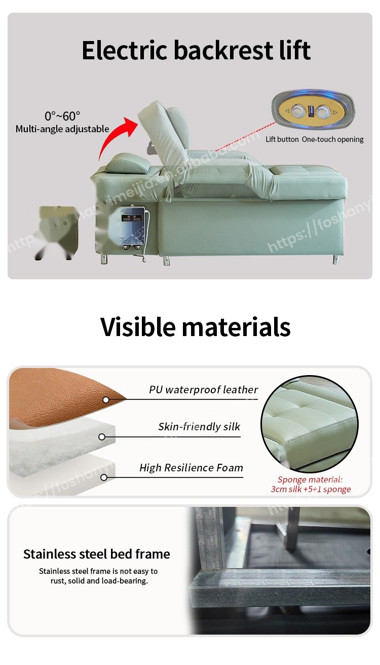 Head Spa Bed 631 detail